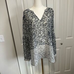 Vince Camuto Monochrome Floral Blouse